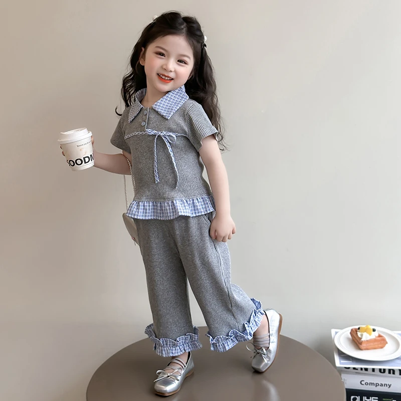 女宝宝小香风套装花边潮小童洋气短袖夏装两件套女童好看衣服童装