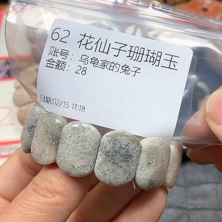 硅化珊瑚（珊瑚玉）手镯未镶嵌乌****子62