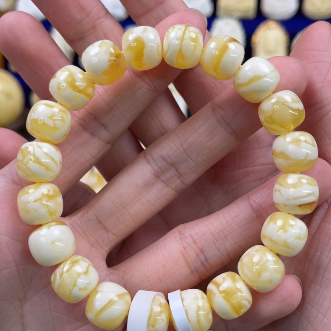 蜜蜡裸石未镶嵌琥珀蜜蜡手串卡11mm