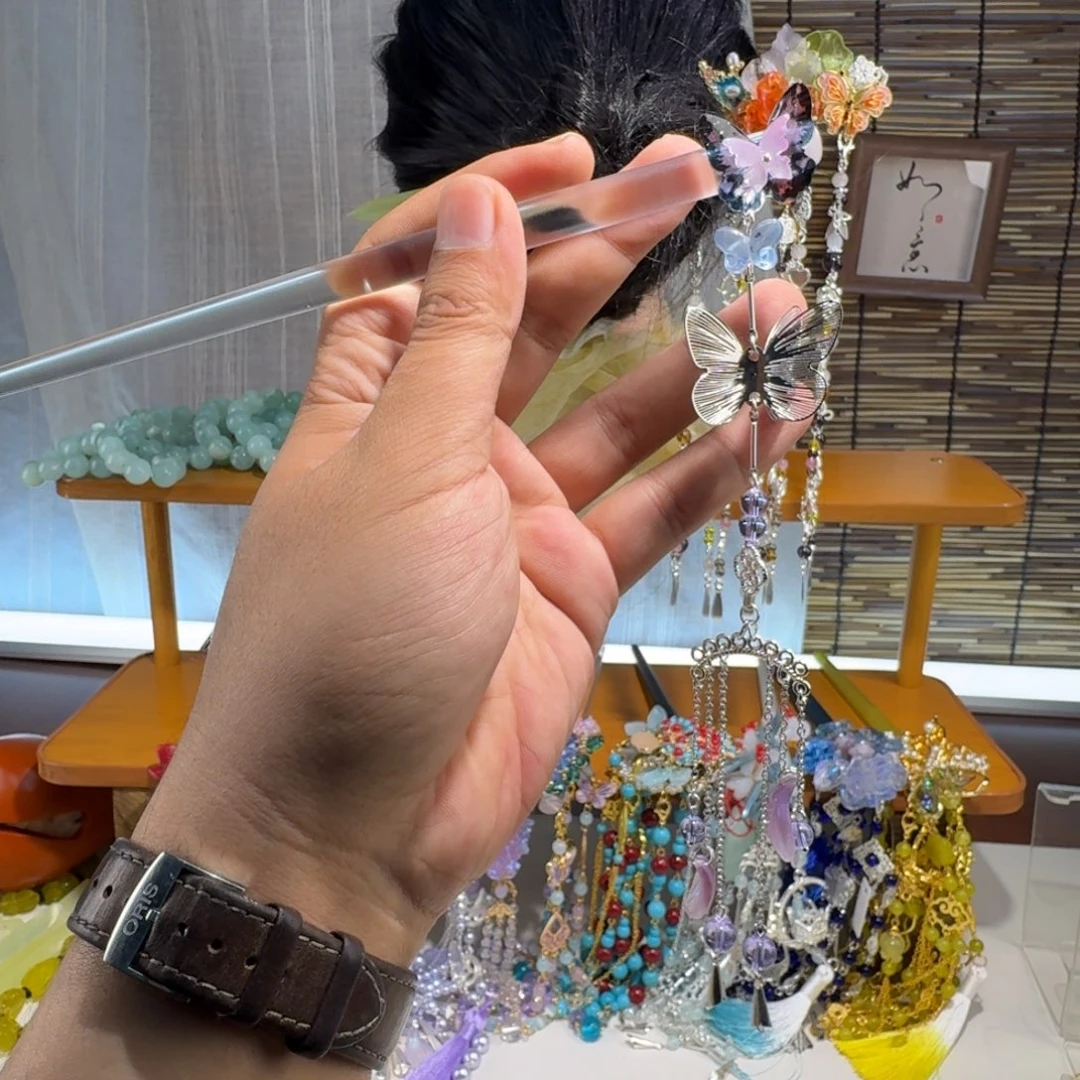 蛇纹石玉合金发饰