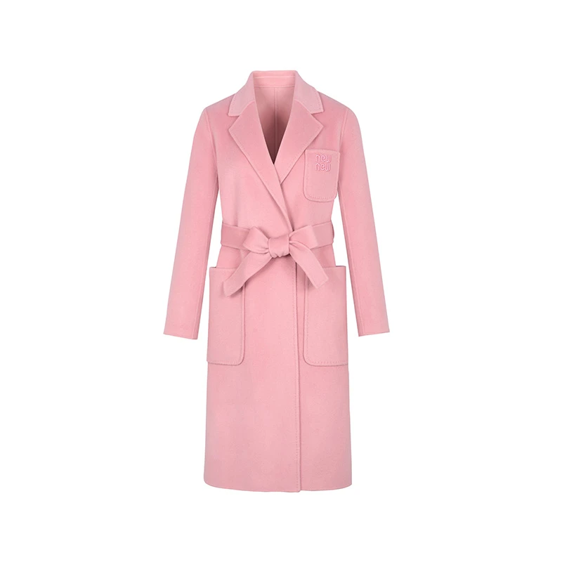 【品牌】商场同款拱针刺绣绵羊毛双面呢大衣N2110B34232