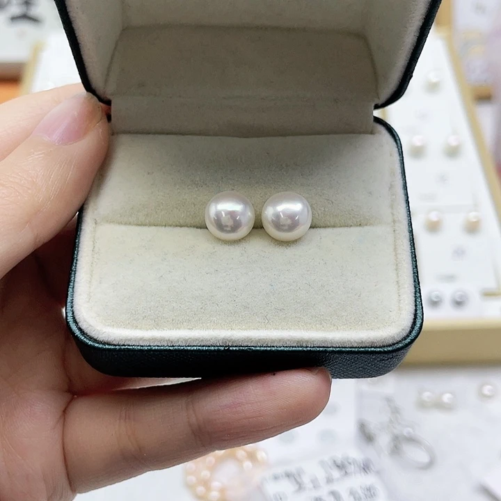 淡水珍珠耳饰银S925镶嵌芝***倪