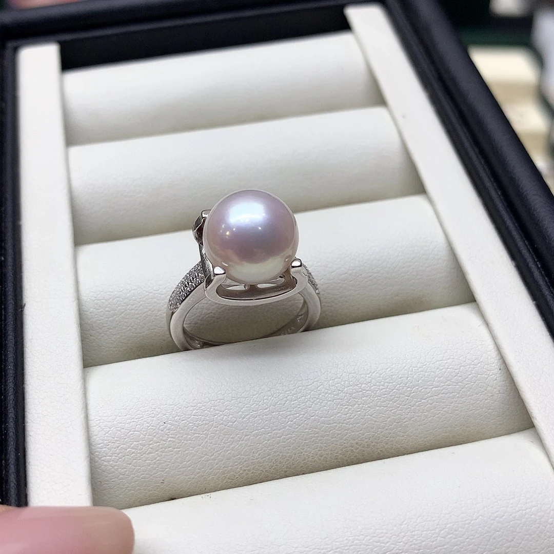戒指银S925镶嵌淡水珍珠