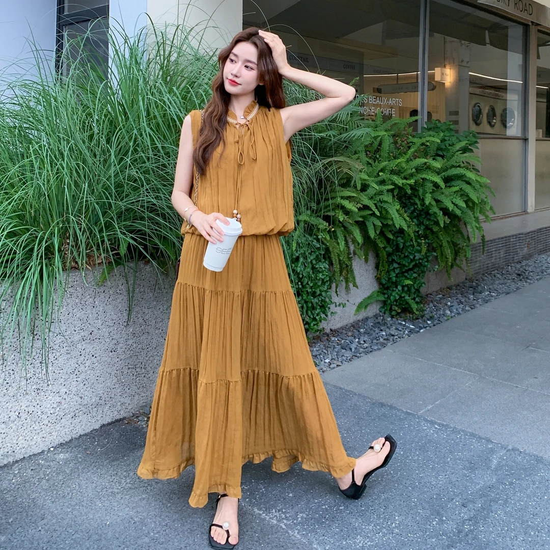 法式老钱风设计感气质套装裙女2025夏季新款无袖上衣半身裙两件套