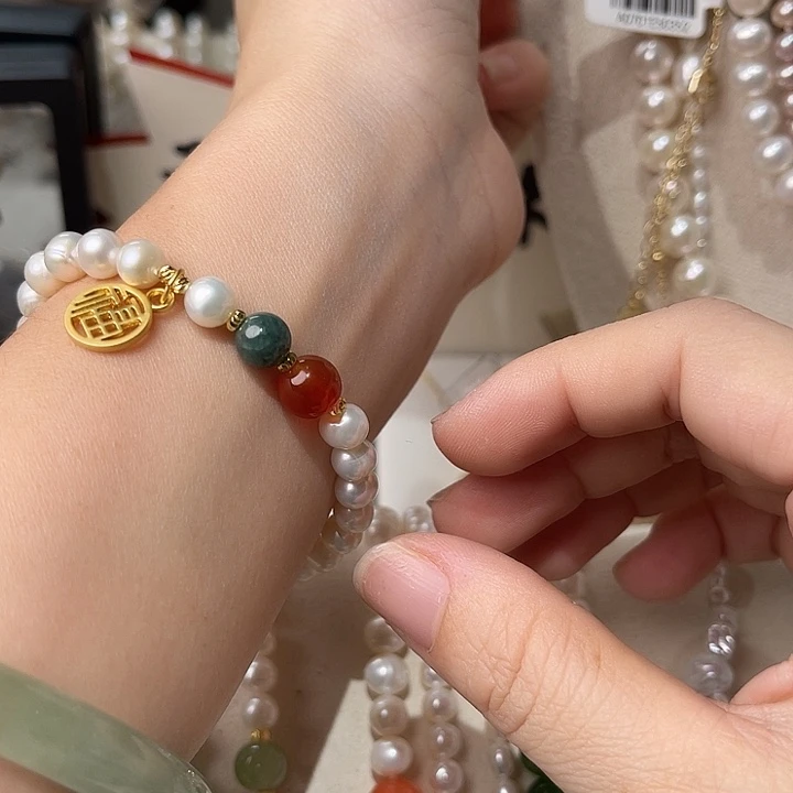 淡水珍珠颈饰合金