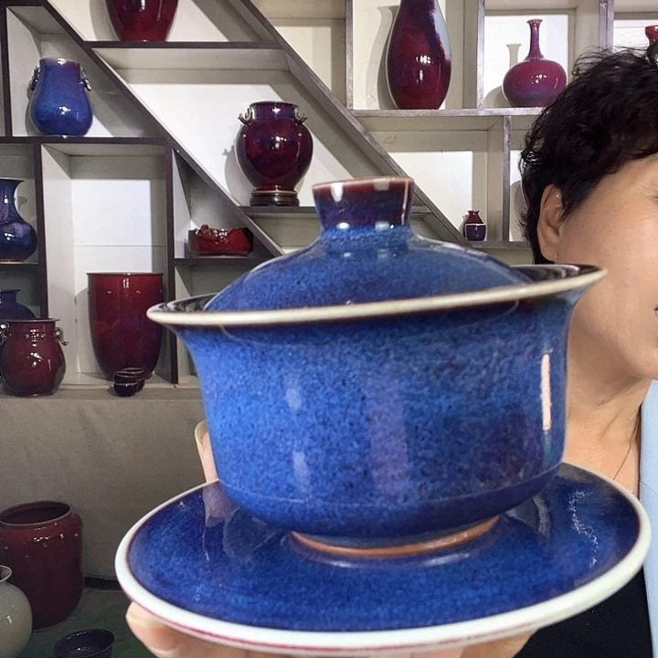 瓷片牛****天钧瓷手工艺品杯子