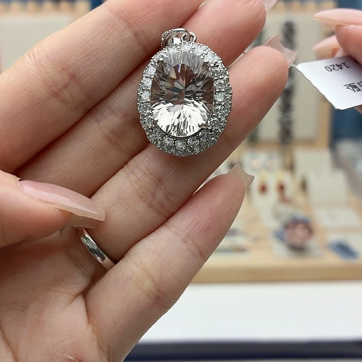 吊坠(不含链)银S925镶嵌水晶