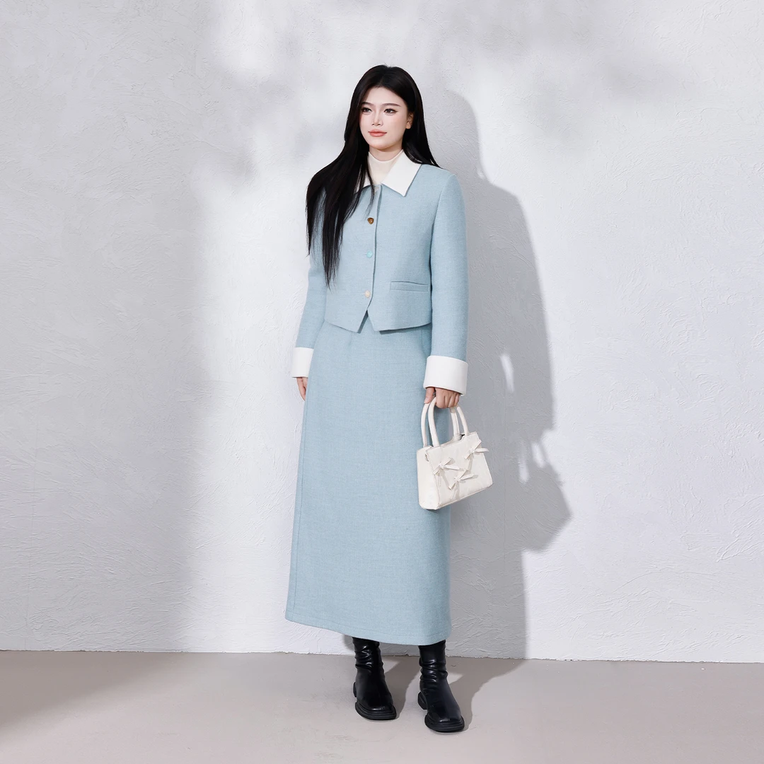 【韩系甜心】蛋妹大码女装胖mm冬季韩系百搭显瘦两件套装DM33751