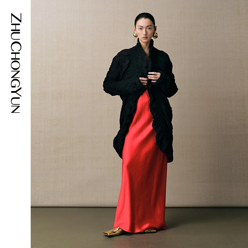 【大秀同款】ZHUCHONGYUN2025夏新款一粒扣轻透皱感外套C1FZ21498