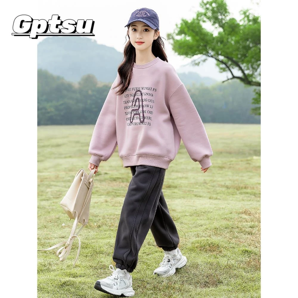 GPTSu女童春秋卫衣2025新款秋装中大儿童洋气时髦打底衫女孩上衣