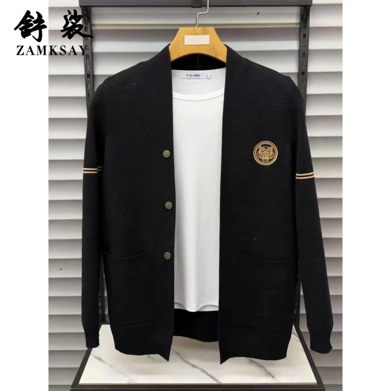 春秋季新款男士高级感针织夹克外套时尚潮流百搭休闲舒适气质帅气