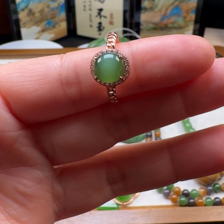 和田玉（碧玉）银S925镶嵌颈饰