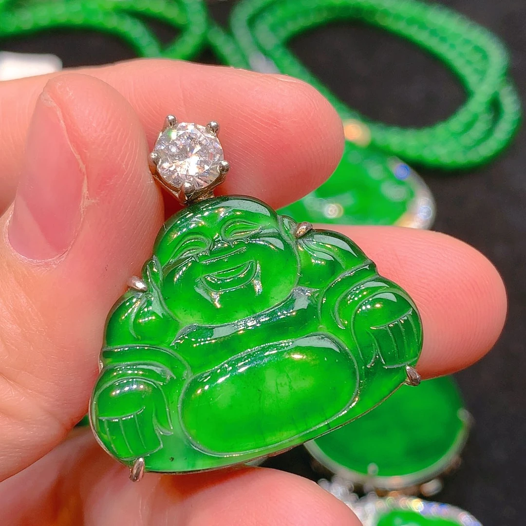 吊坠(不含链)银S925镶嵌翡翠翡翠