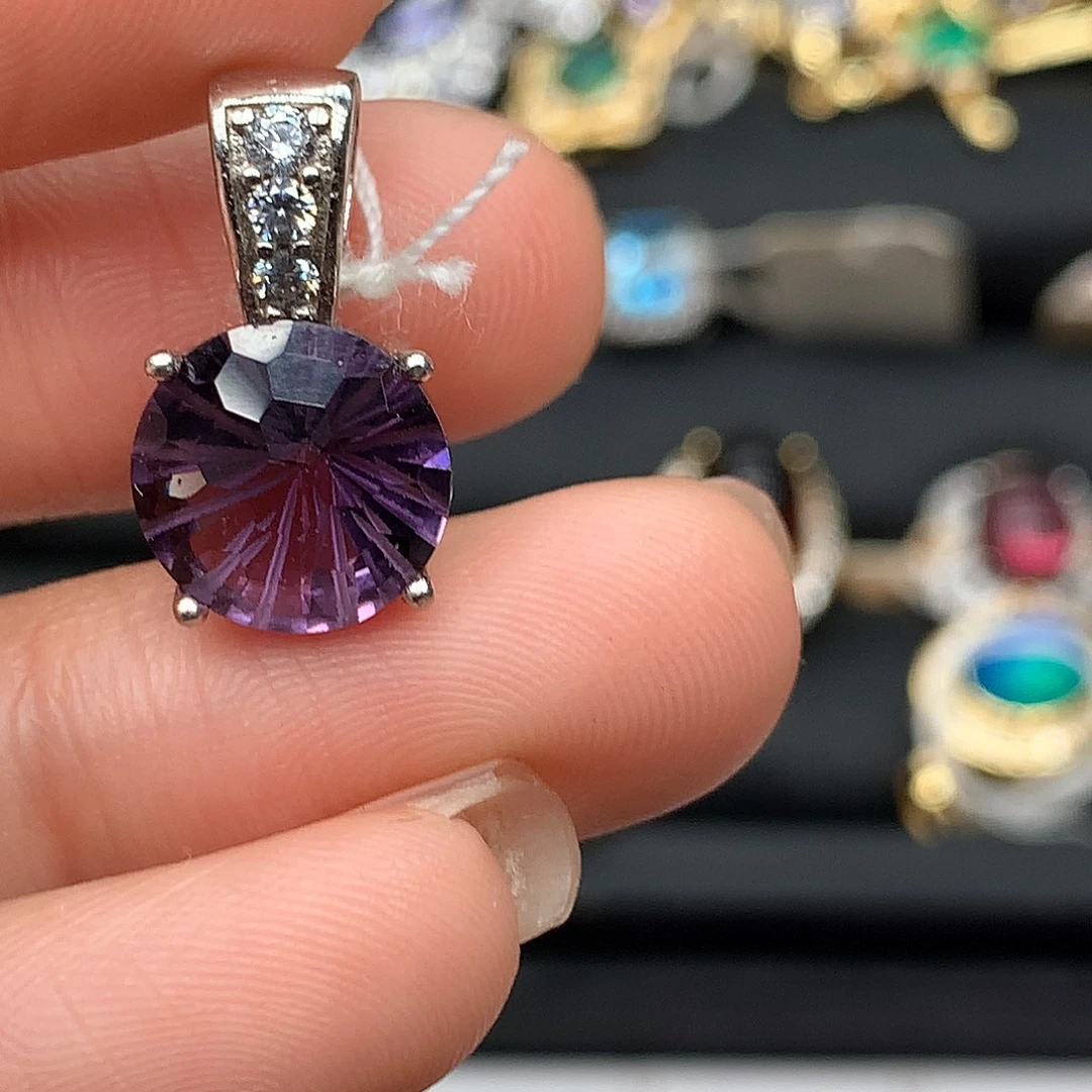 银S925镶嵌紫晶颈饰