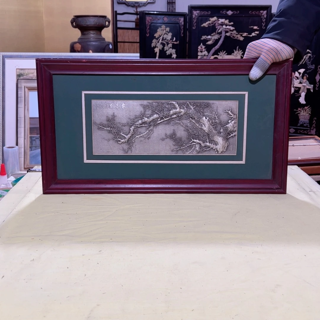 绘画中***品屏风框画茶空间设计