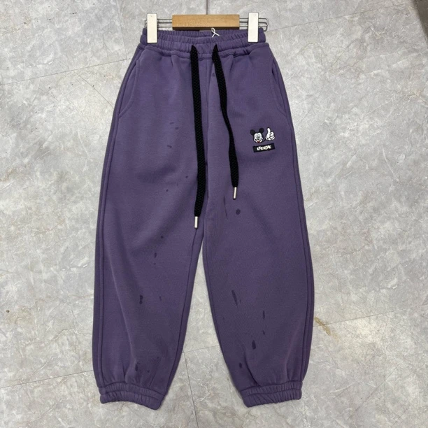 8110儿童米奇刺绣加绒卫裤