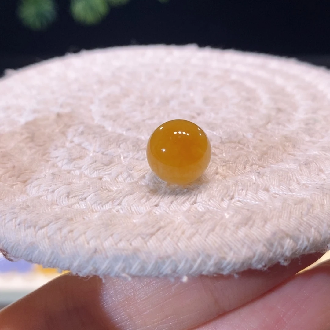 翡翠未镶嵌颈饰翡翠冰鲜黄圆珠11.3mm