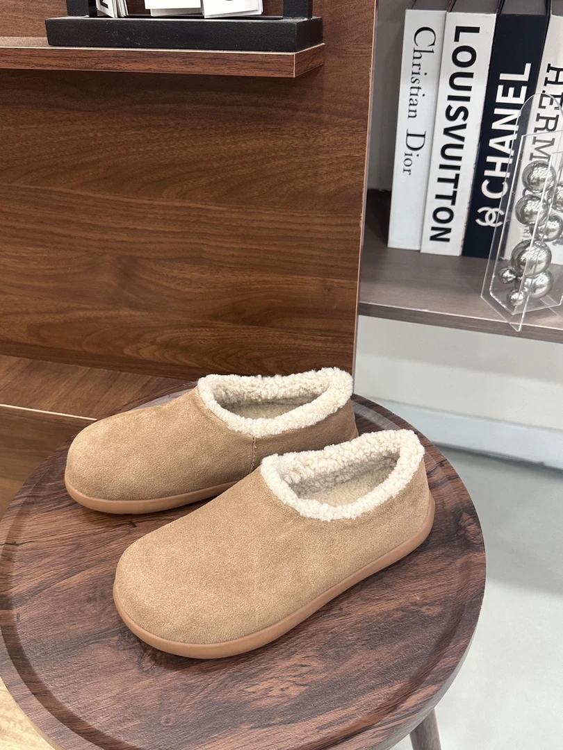 【全包土豆】新款真皮毛极简风加毛小土豆拖鞋加绒时尚休闲