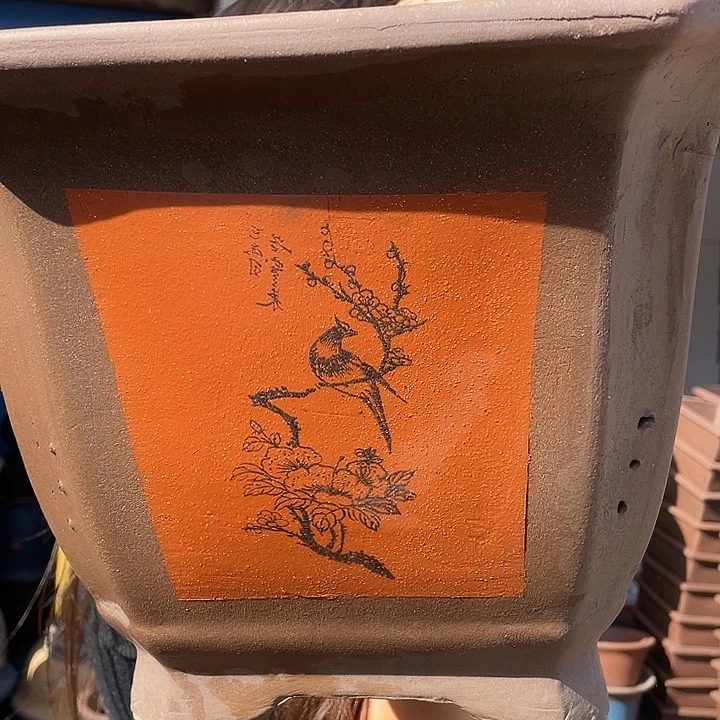 30红切角四方花盆紫砂花盆