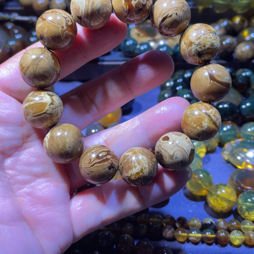 琥珀未镶嵌手链天然