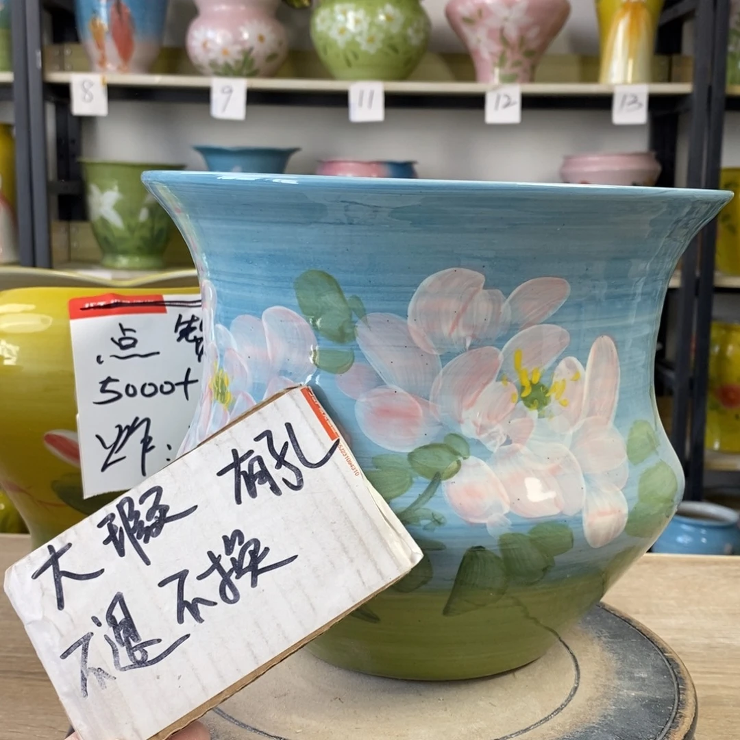 景德镇手工手绘陶瓷花盆