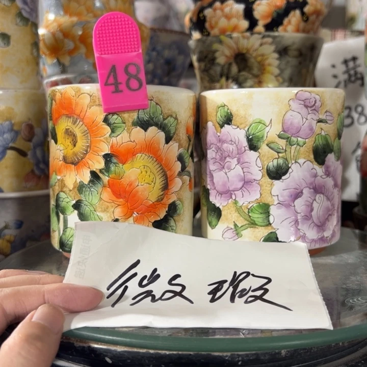 景德镇手绘花盆满38包邮偏远地区除外