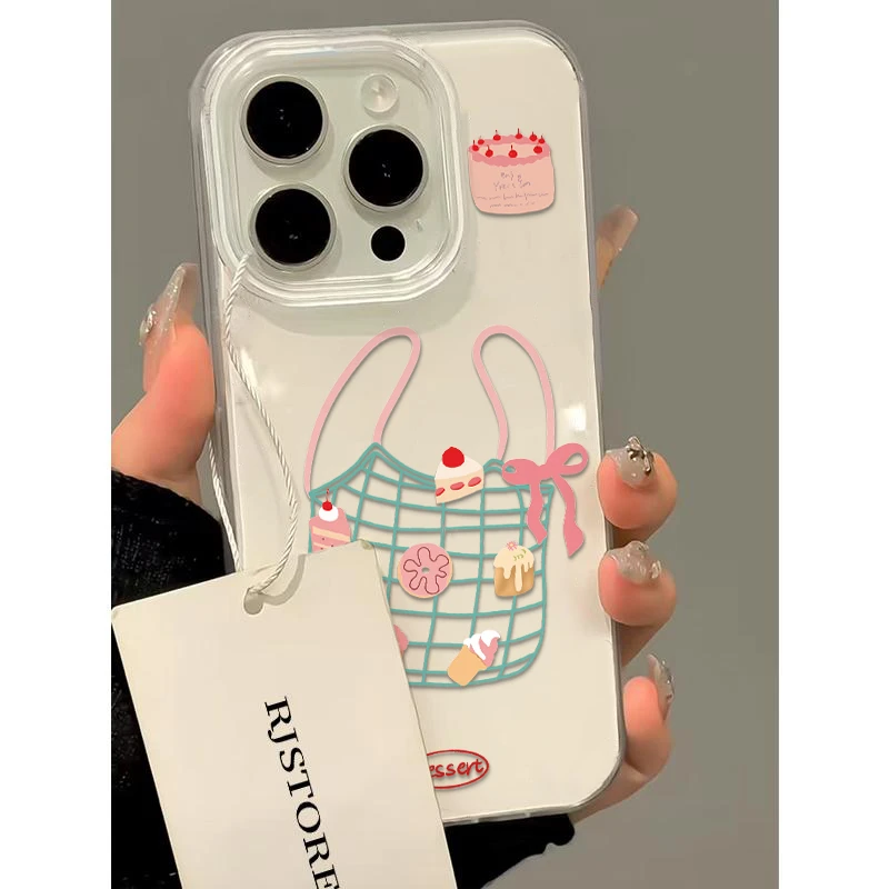 SMBLCE甜品小袋子适用iPhone1615大孔手机壳华为vivo小米15oppo套