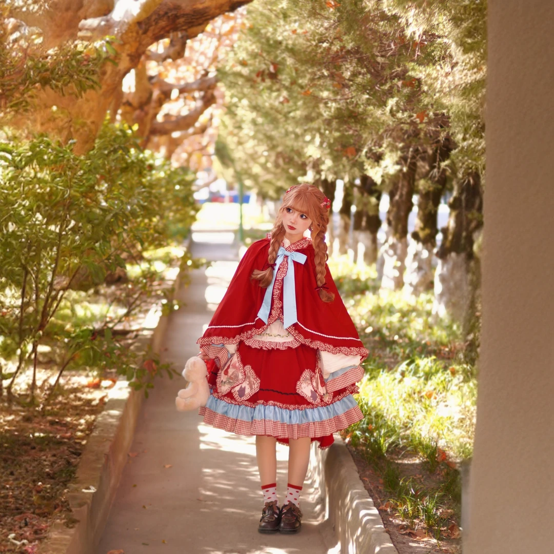 果果酱果原创小红帽斗篷Lo裙lolita斗篷可爱风洛丽塔lolita裙