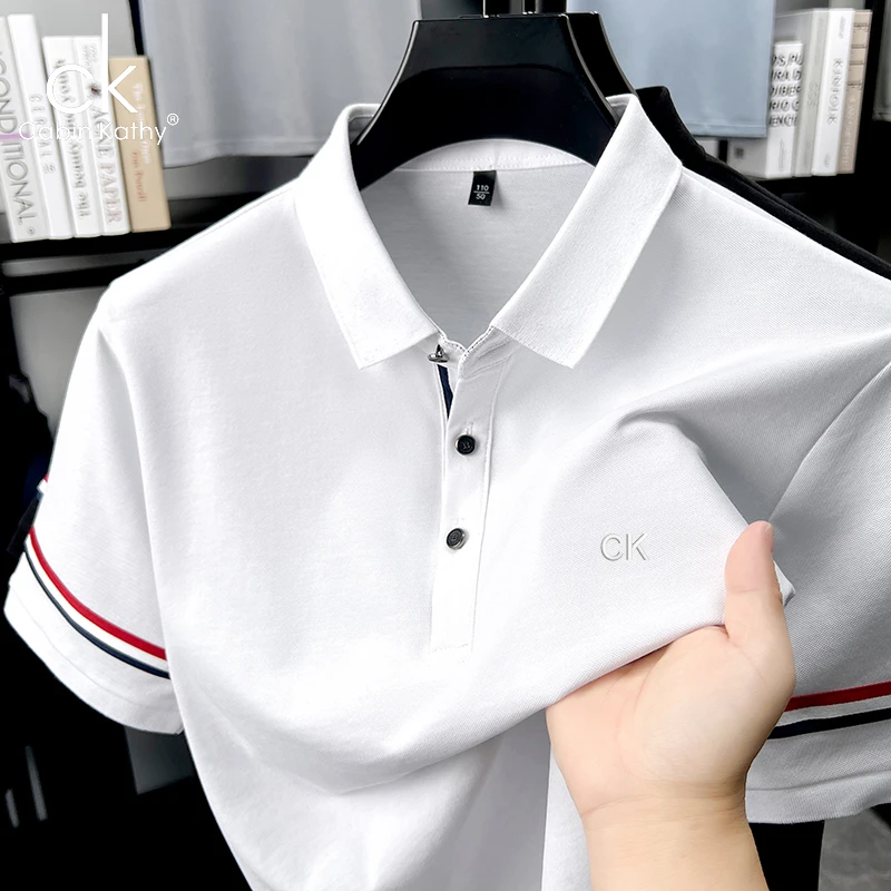 ck正品【海外撤柜】夏季新款刺绣棉质Polo衫男款潮牌青年爆款t恤男