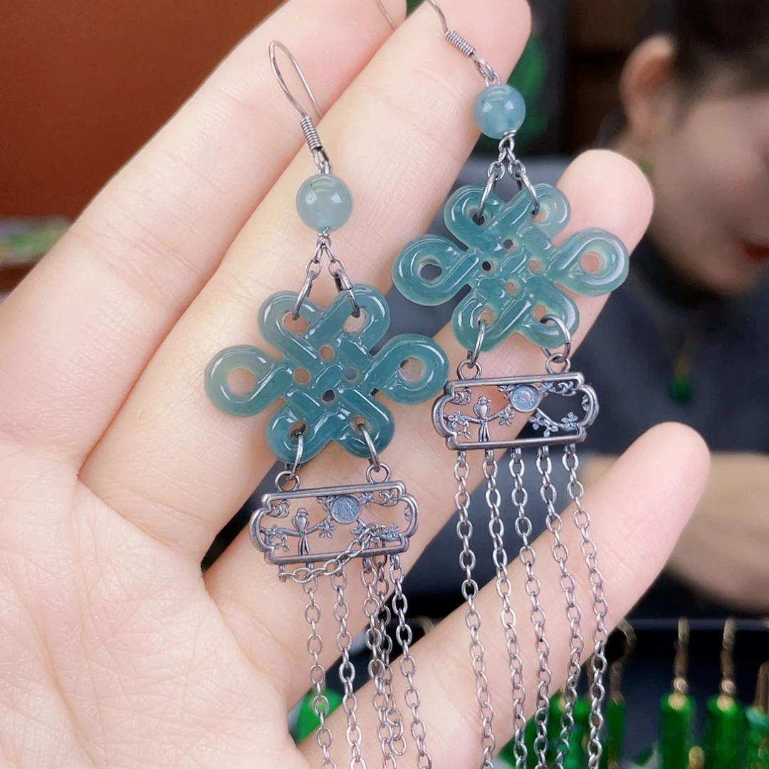 翡翠未镶嵌耳饰饰品