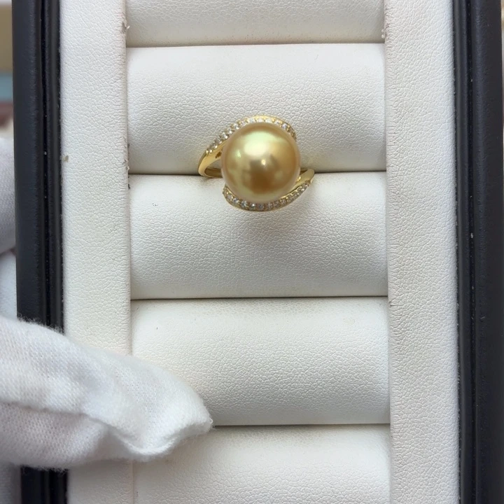 银S925镶嵌戒指海水珍珠