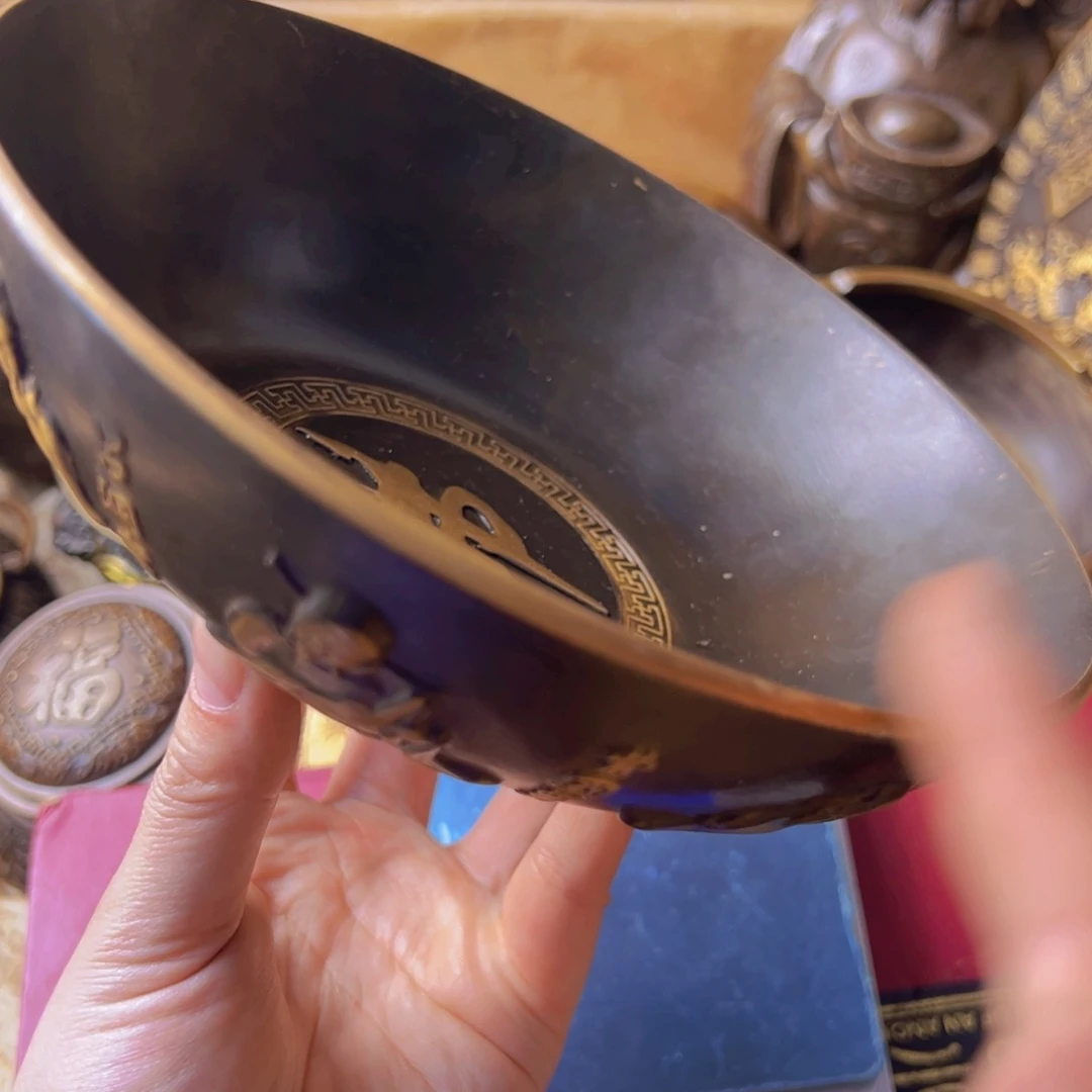 原矿风磨铜佛音碗