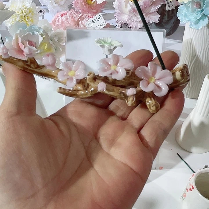 摆件陶德化工厂陶瓷手工捏花