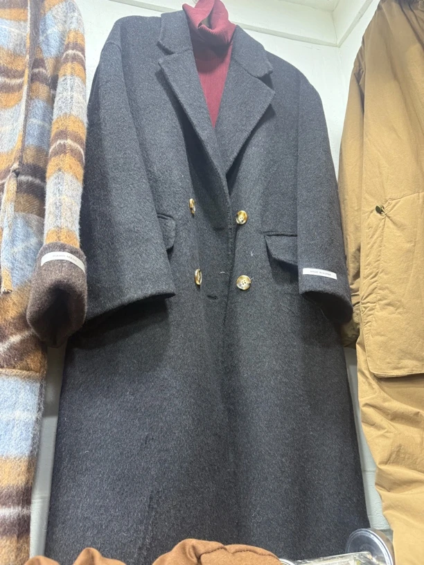 毛呢大衣外套黑色