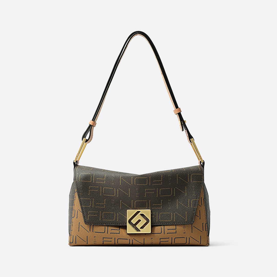 Fion/菲安妮时尚印花经典叠叠单肩包FAAFJNJ005-1