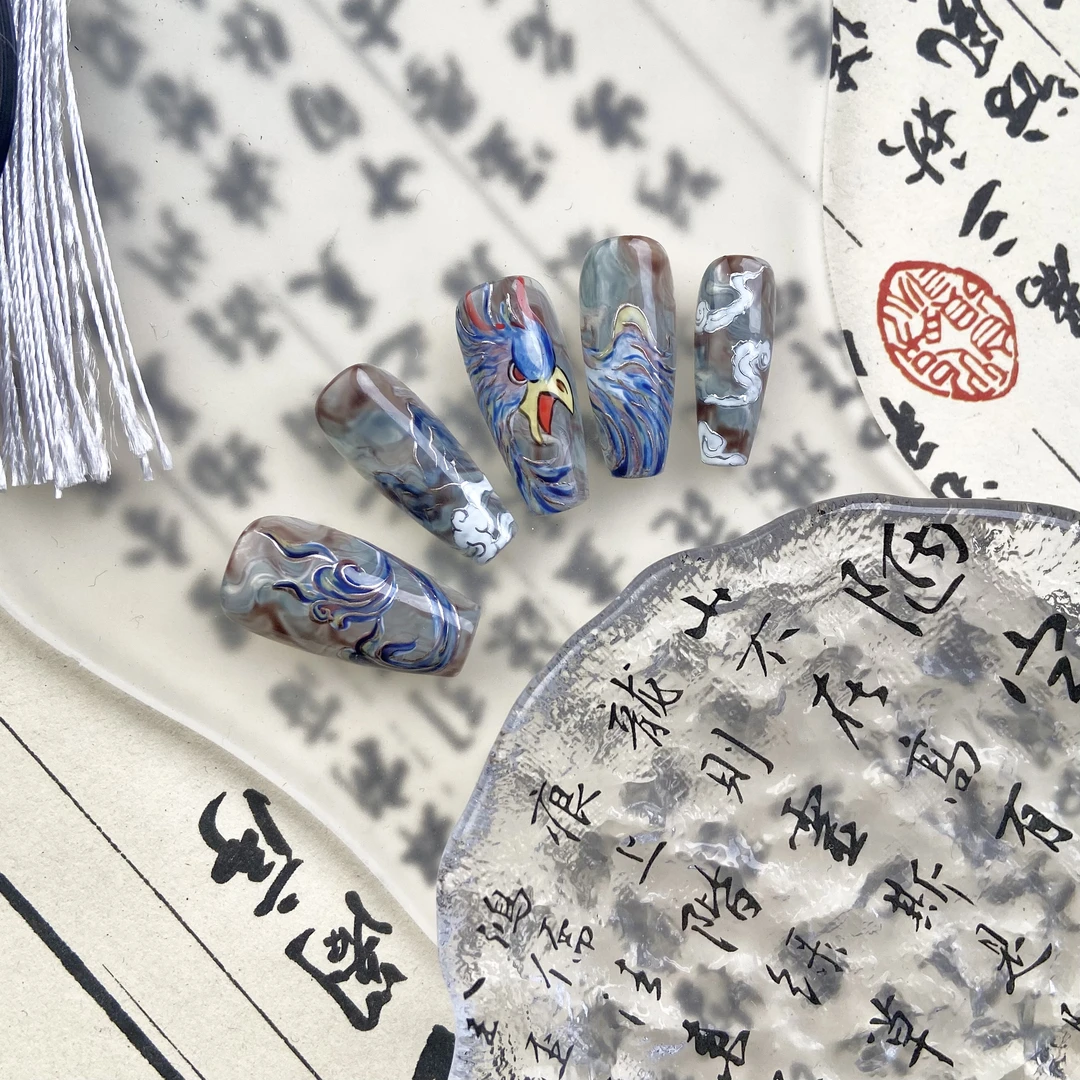 【青鸾·封神榜】原创设计纯手绘国风显白超好看新款穿戴甲