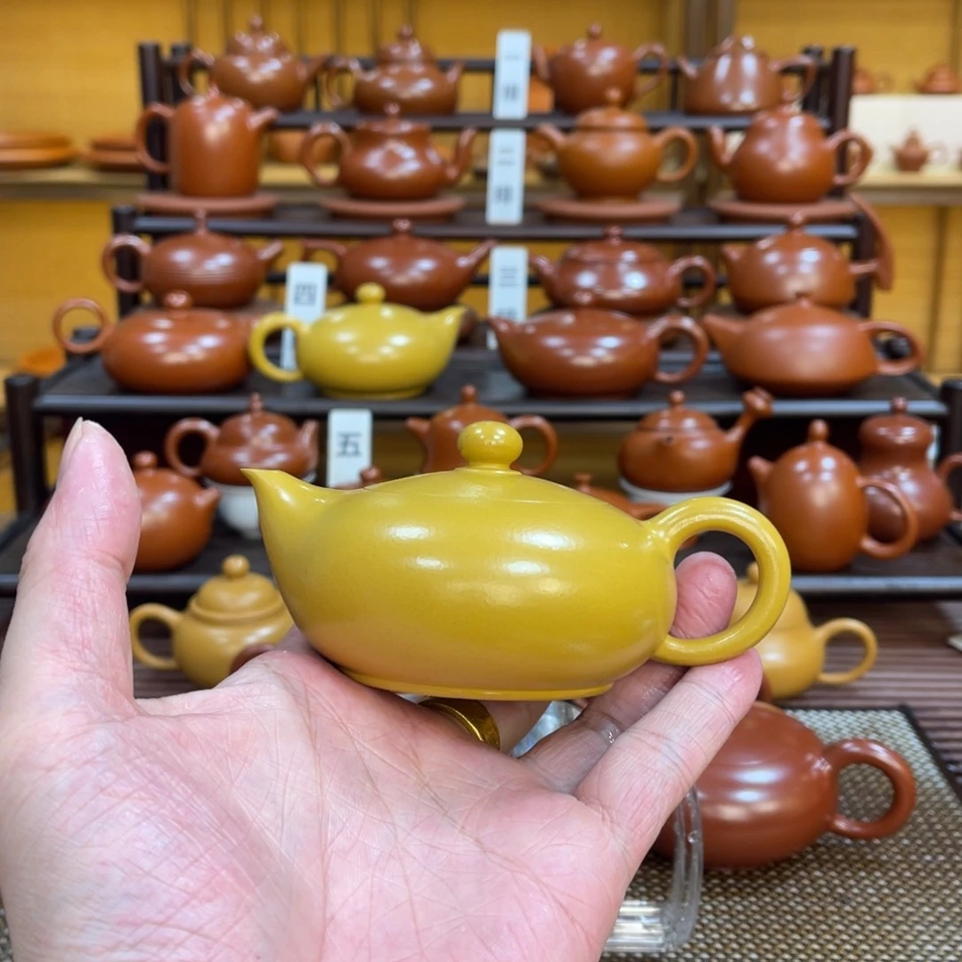 茶壶紫砂潮州手拉壶 黄