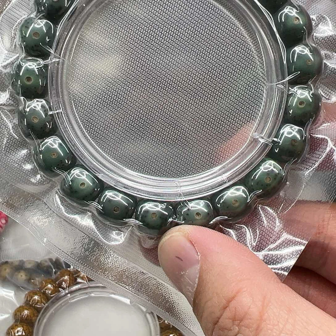 星月菩提手串41高端绿星月菩提单圈1.1