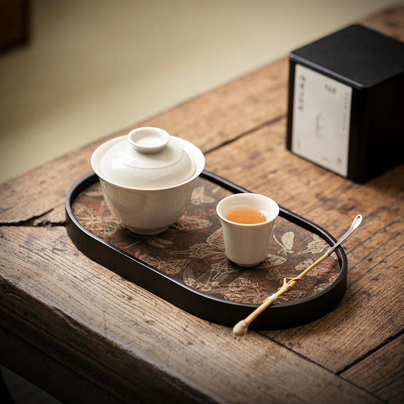 陶瓷盖碗简约二三才盖碗个人专用功夫茶具泡茶碗防烫茶碗手抓碗