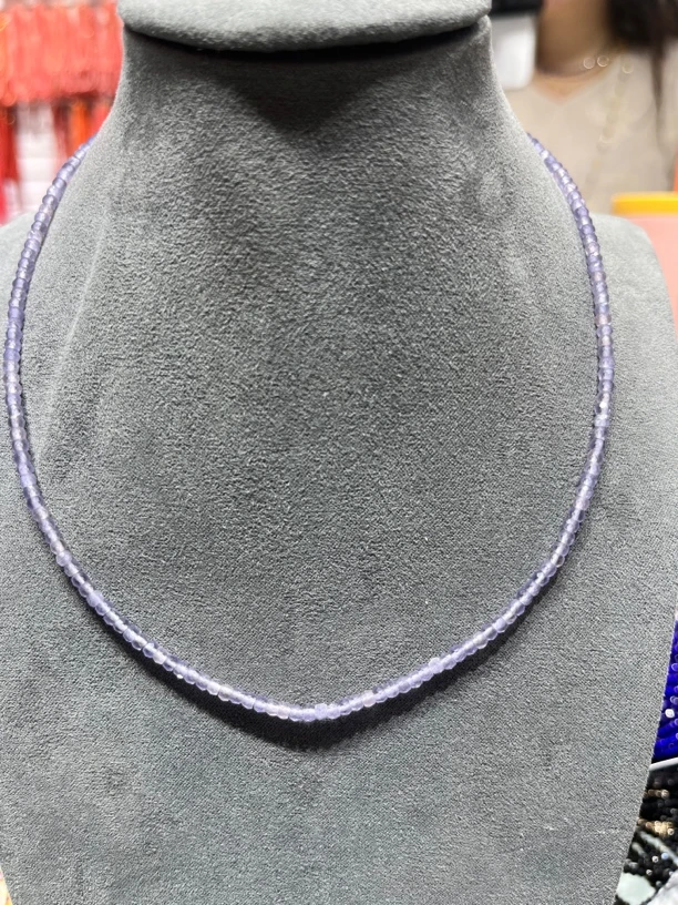 时尚美货 2*3m盘珠带猫眼坦桑紫项链