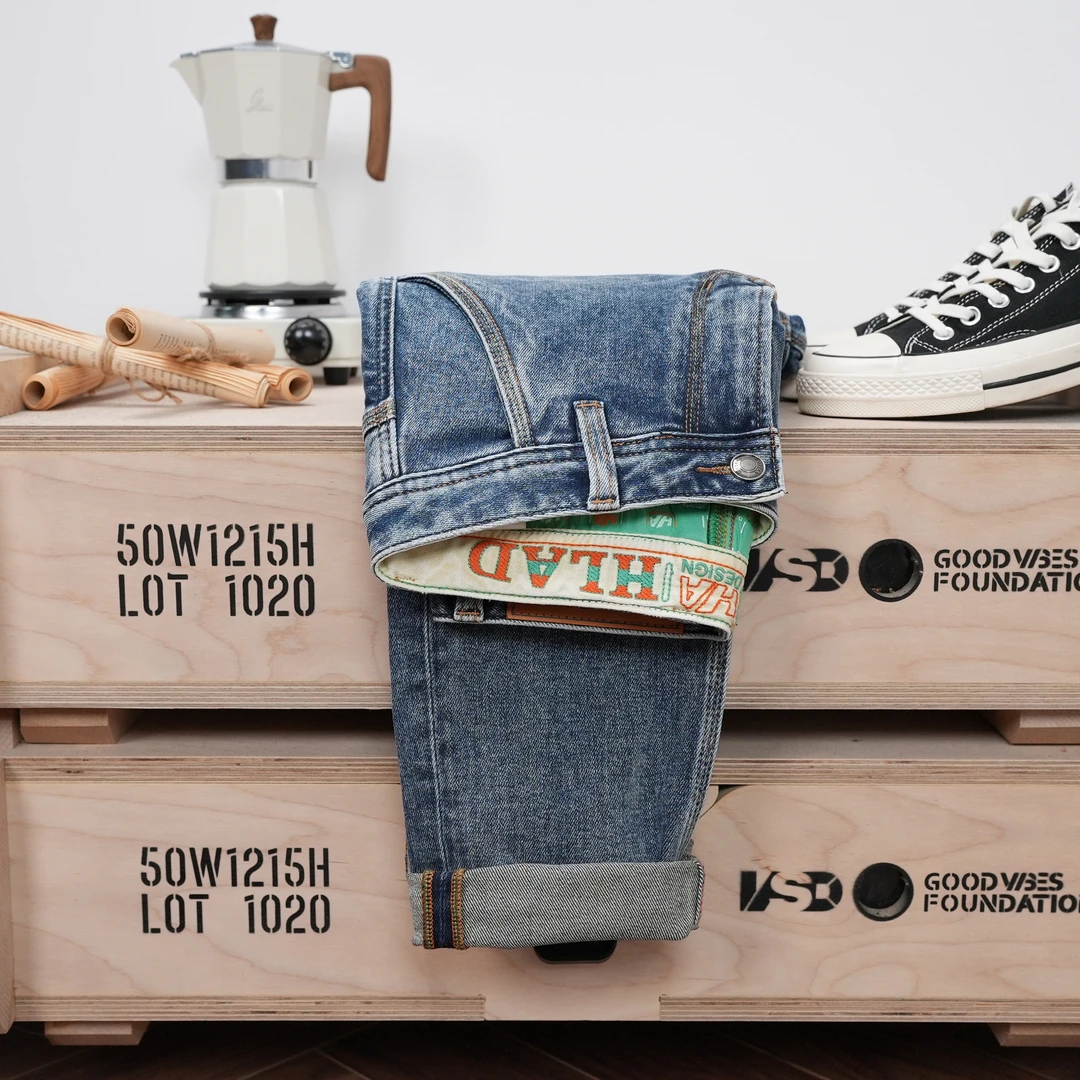 秋冬新款男士水洗牛仔裤蓝色斜口袋男裤修身小直筒舒适百搭男装