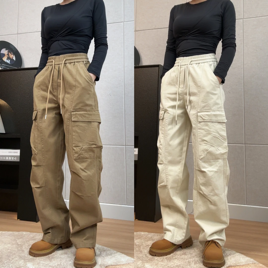 工装裤新款裤子男长裤秋季复古潮流休闲裤水洗直筒休闲裤休闲长裤