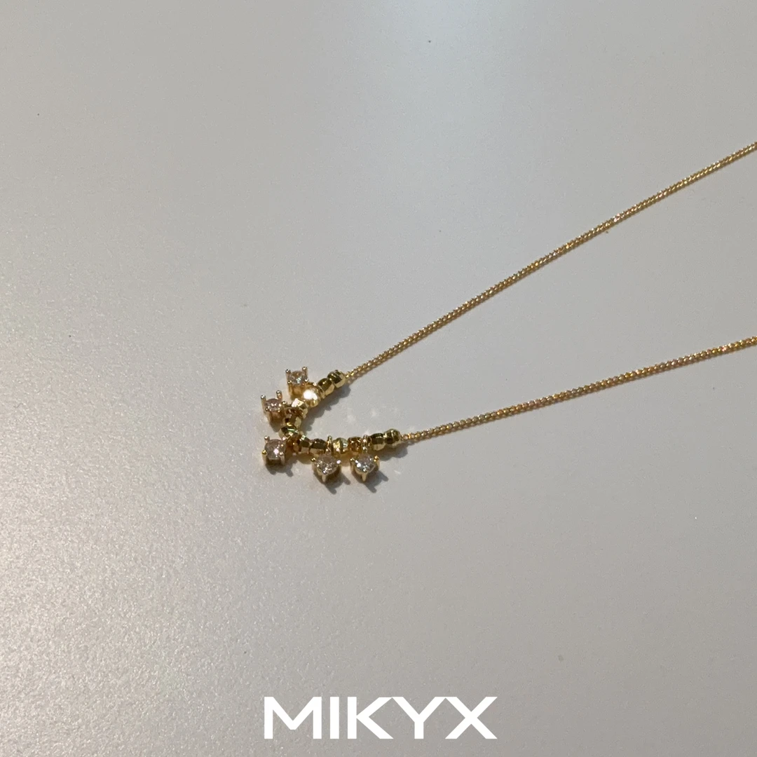 mikyx 铜合金项链 金色串珠冰糖项链B534
