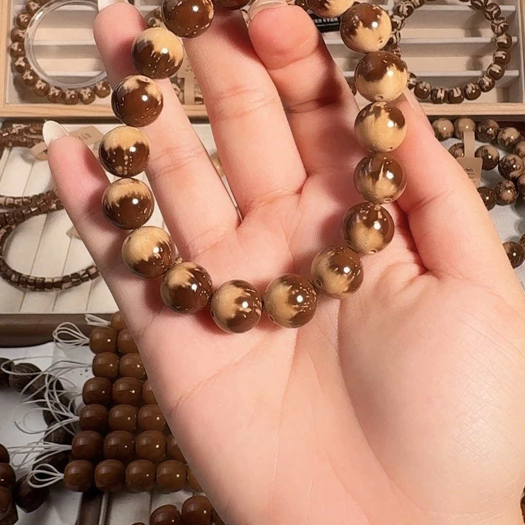 紫金鼠手串可可脆半实心紫金鼠圆珠13mm