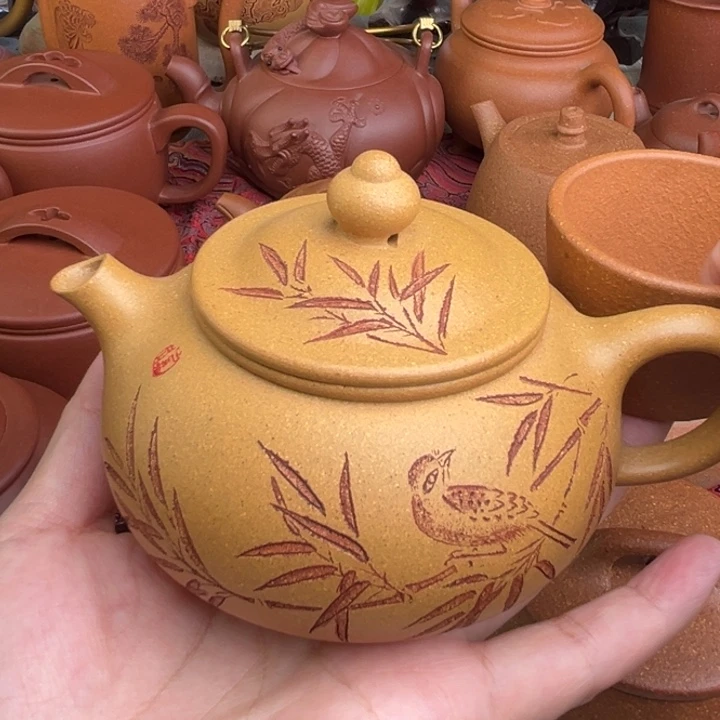 原矿黄金段刻绘寒江精工半手220cc