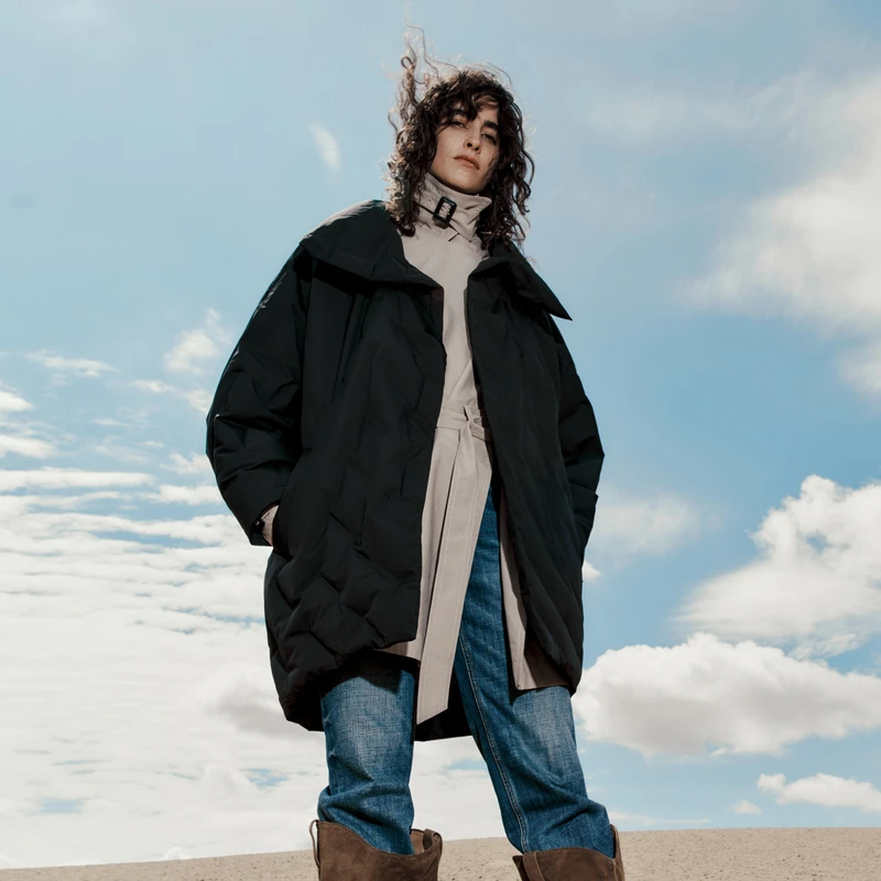 【防风】MOCO围裹斜襟羽绒服外套MBC4EINK03