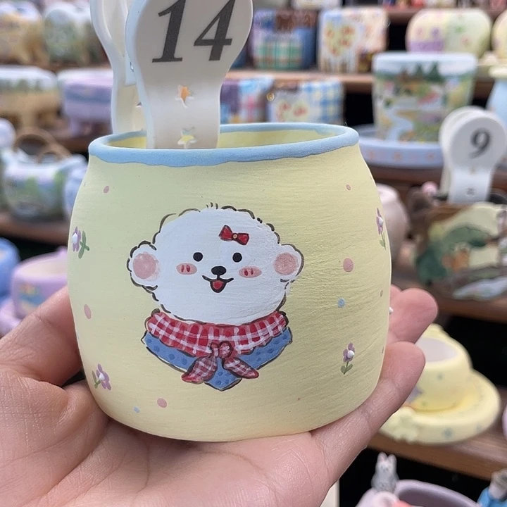 14……瑕疵手工手绘花盆