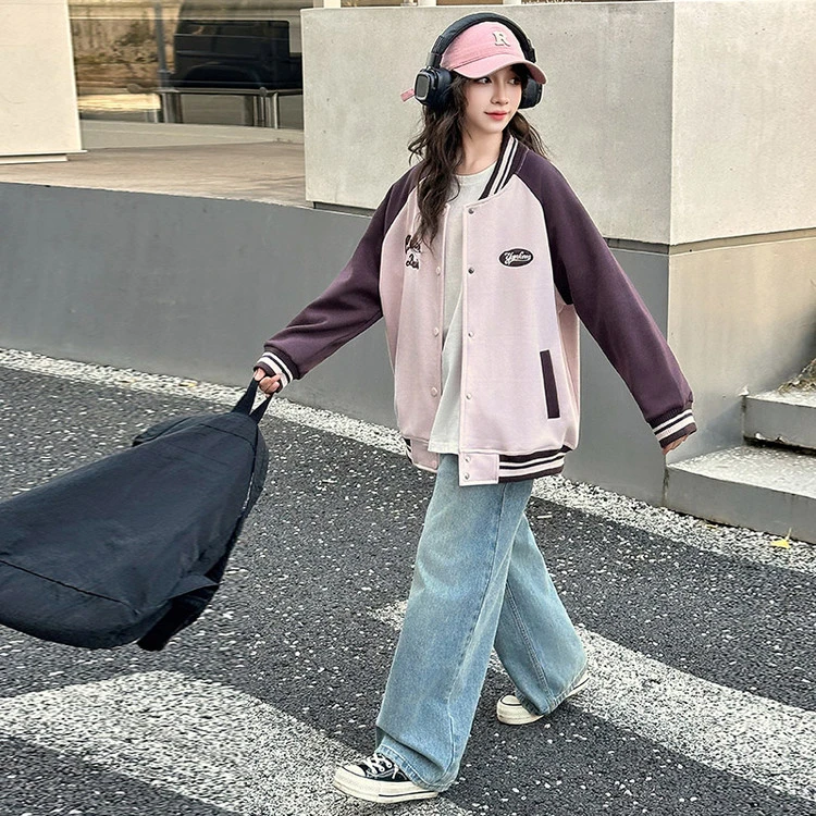 女童棒球服外套2025春秋新款中大童洋气时髦学院风休闲炸街上
