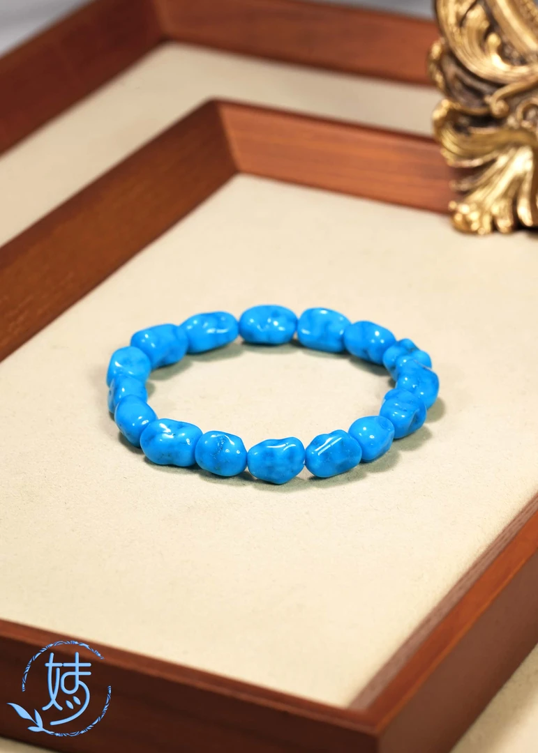 【婧婧精选】 典藏 · 睡美人妖孽蓝松随型手串 多样性发其一 8mm+