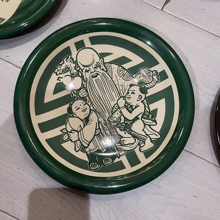 瓷片27厘米三厂炻器瓷寿星盘